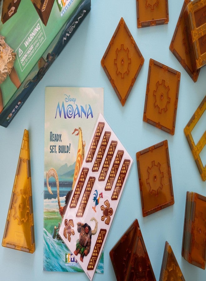 Tytan Official Disney Moana Magnetic Tile Set - 30-Piece STEM & STEAM Building Toy with Reusable Sticker Sheets & Instruction Manual - Educational Play for Kids 3+ - Image 4